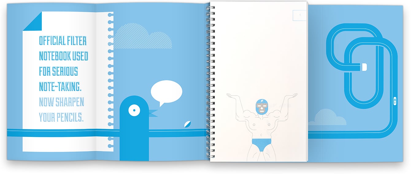 The first spread open